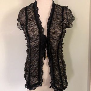 🆕 Heart ♥️ Moon🌙 Star ⭐️ Black Lace Top Sz: M